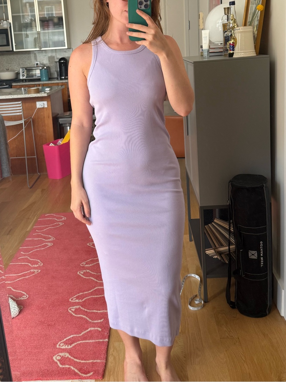 COS Ribbed Cotton Blend Dress - Lavender
